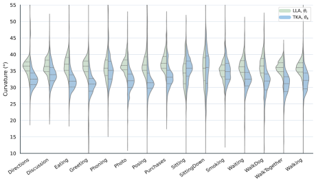 Thoracolumbar curvature distributions in SimSpine